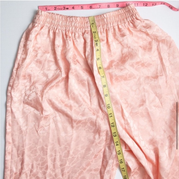 Vintage Victoria's Secret Gold Label 3 Piece Pajama Set Floral Peach Green Med - Picture 8 of 15